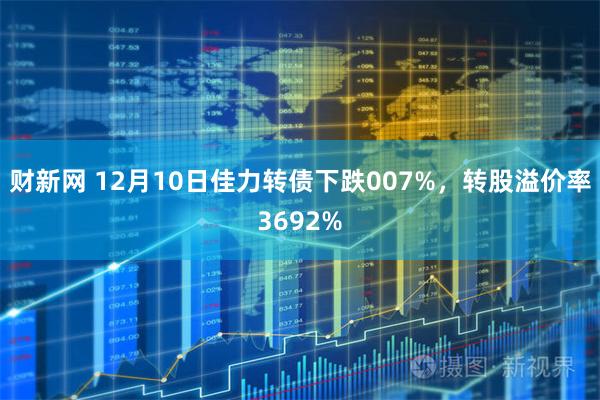 财新网 12月10日佳力转债下跌007%，转股溢价率3692%