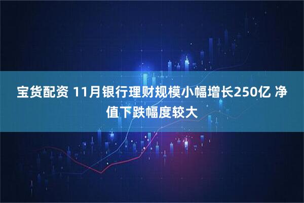 宝货配资 11月银行理财规模小幅增长250亿 净值下跌幅度较大